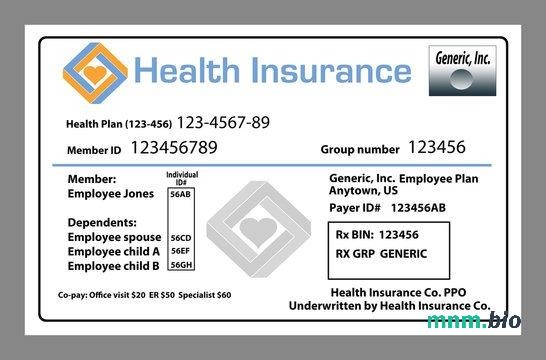 USA Health Insurance Co. karta ubezpieczenia zdrowotnego edytowalny szablon